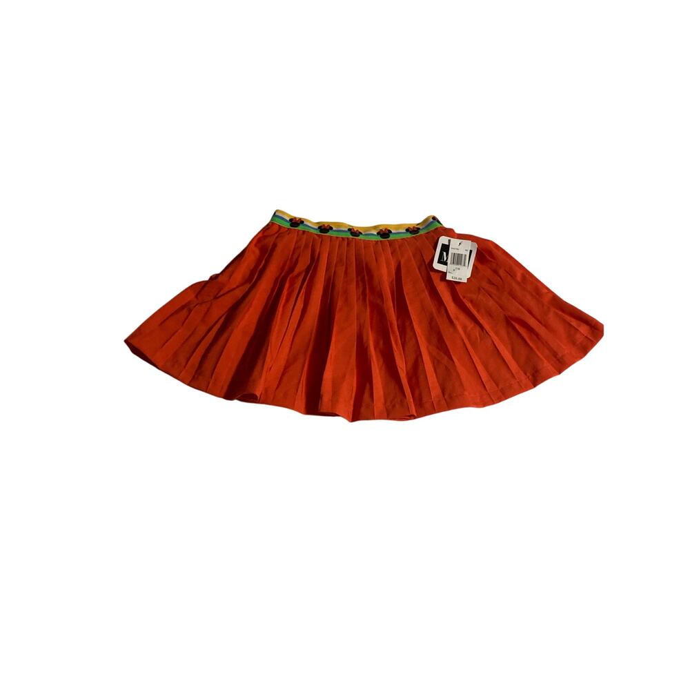 Disney Minnie Mouse Skirt Girls Size 7/8 Orange Character Waistband Detail NWT